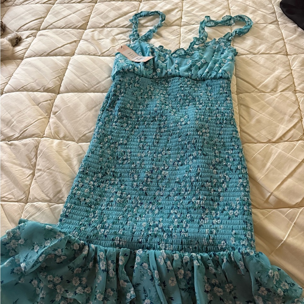 ECI Poppy Blue Floral Dress